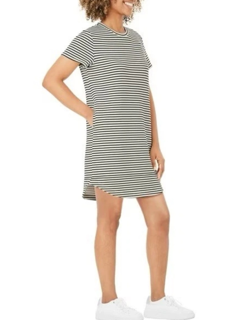 XXL  Member's Mark Women's Striped Sandwash Short Sleeve Mini Dress
